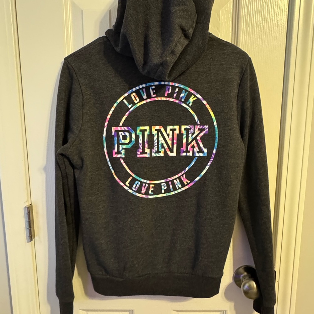 Gray Love PINK Hoodie